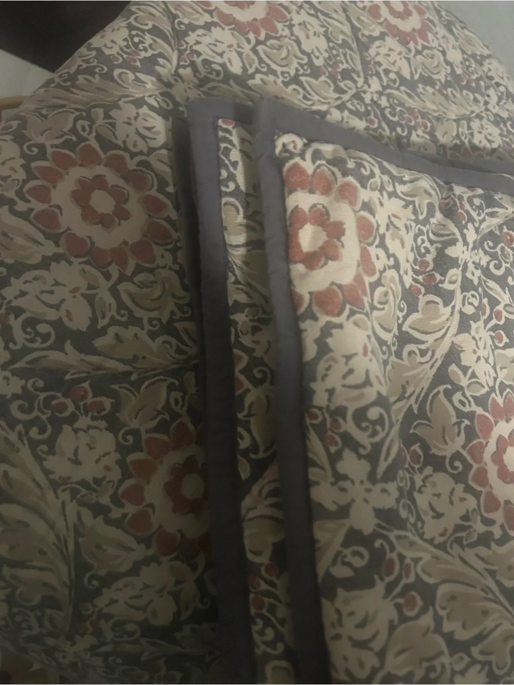 Floral Jacquard Comforter in Coral, Cream, and Gray